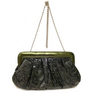 Clutch - 12 PCS Shiny Croc Embossed - Green - BG-90245GR